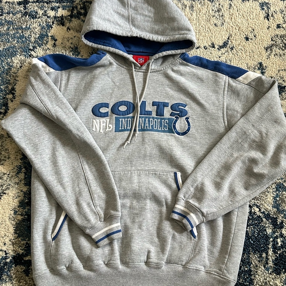 NFL Colts Gray and Blue Hoodie